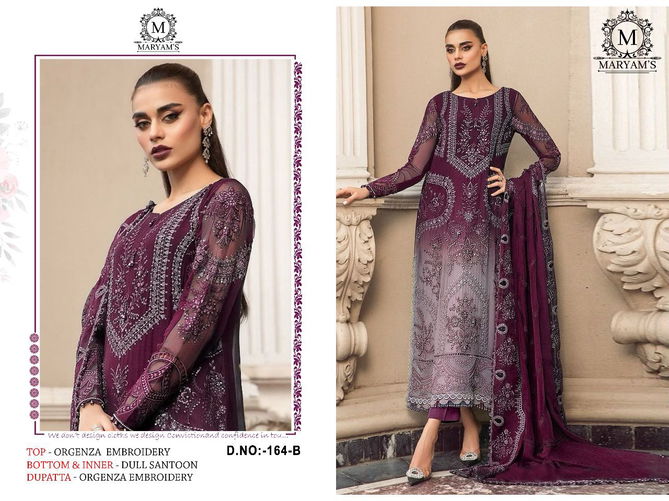 Maryams 164 Organza Embroidery Pakistani Salwar Suits Wholesalers In Delhi
